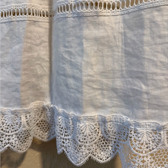 Soft Surroundings Dress Size 16 White Linen Araminta Lace Crochet Plus size - Picture 8 of 9
